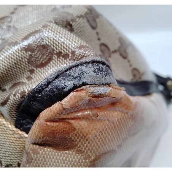 Authentic GUCCI D-Ring Coated Canvas Shoulder Handbag - Picture 9 of 10